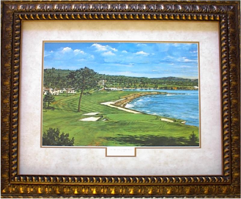 Pebble Beach 18th Hole Bronze Frame Opaque Mat