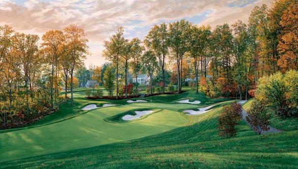 18th hole caves valley golf painting
